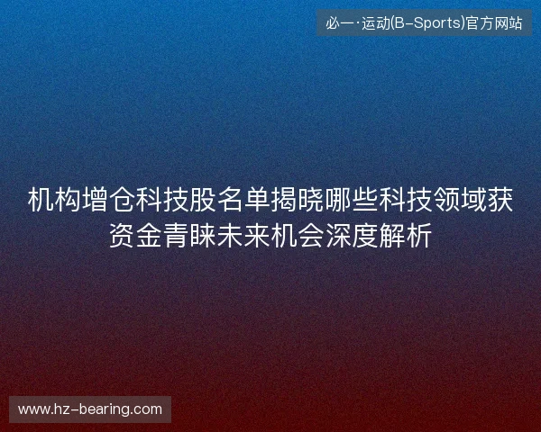 机构增仓科技股名单揭晓哪些科技领域获资金青睐未来机会深度解析